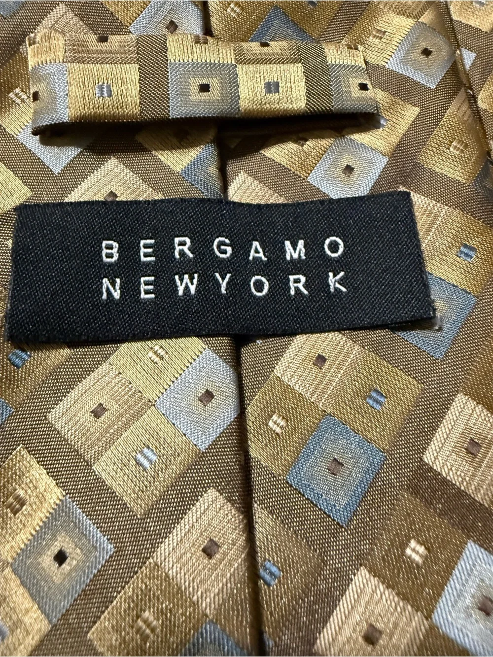 Men's Gold Geometric Tie - Unbranded